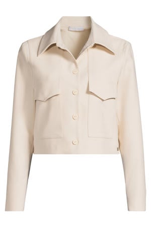 travelstof getailleerde blazer ecru