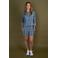 TQ-Amsterdam straight high waist gestreepte casual short blauw