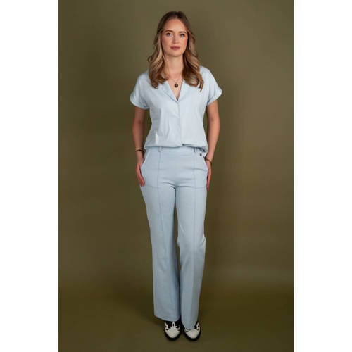 TQ-Amsterdam travelstof blouse lichtblauw afbeelding