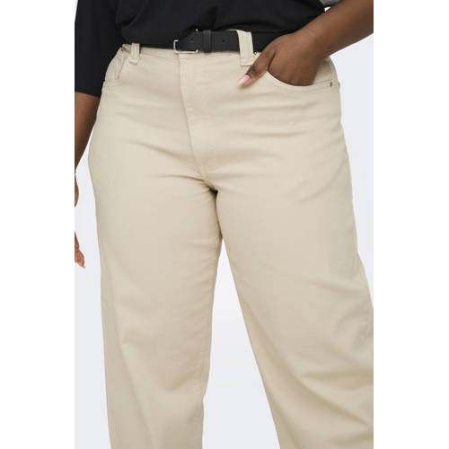 ONLY CARMAKOMA high waist straight leg jeans ecru afbeelding
