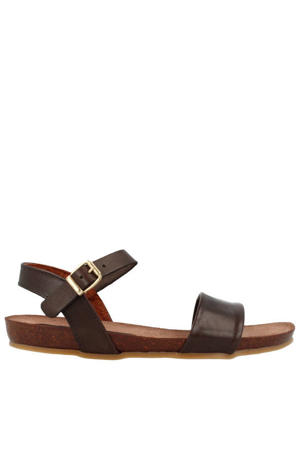 leren sandalen donkerbuin