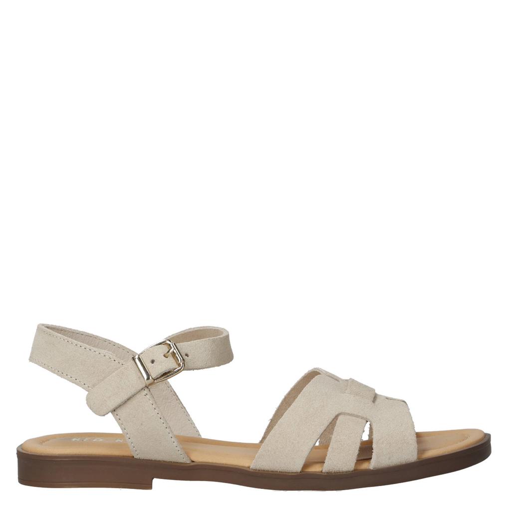 Beige dames Red Rag suède sandalen met gesp