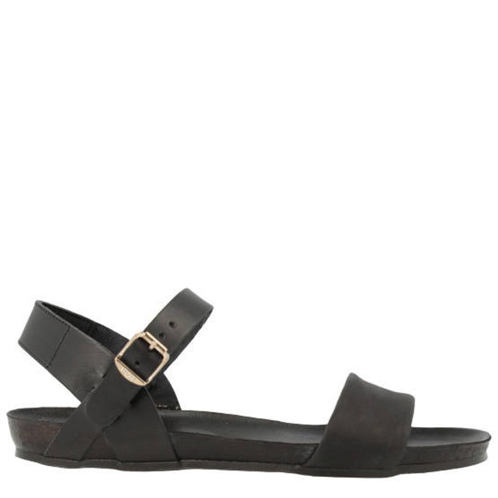 Zwarte dames Red Rag leren sandalen met gesp