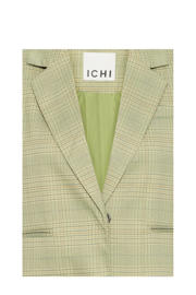 thumbnail: ICHI geruit cropped blazer lichtgroen