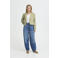 ICHI geruit cropped blazer lichtgroen