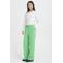 ICHI wide leg regular waist broek groen