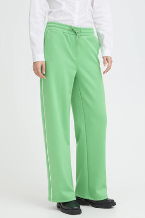 wide leg regular waist broek groen