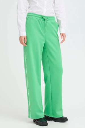 wide leg regular waist broek groen