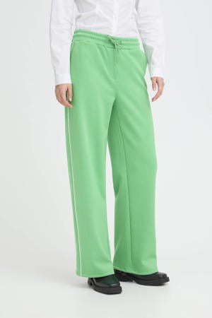 wide leg regular waist broek groen