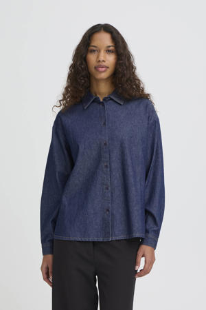 denim blouse dark blue denim