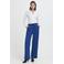 ICHI wide leg regular waist broek donkerblauw