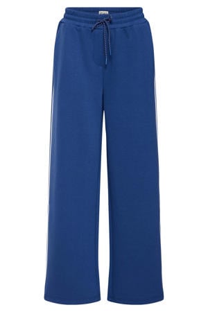 wide leg regular waist broek donkerblauw
