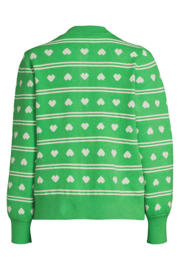 thumbnail: ICHI gebreid vest met hartjes groen