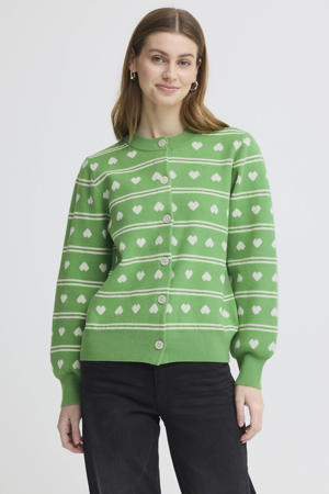 gebreid vest met hartjes groen