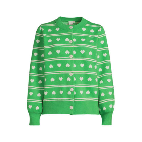 ICHI gebreid vest met hartjes afbeelding