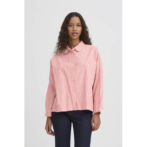 ICHI gestreepte blouse rood afbeelding