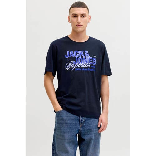 JACK & JONES ESSENTIALS regular T-shirt donkerblauw afbeelding