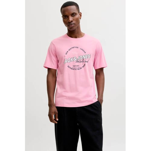 JACK & JONES ESSENTIALS regular T-shirt roze afbeelding