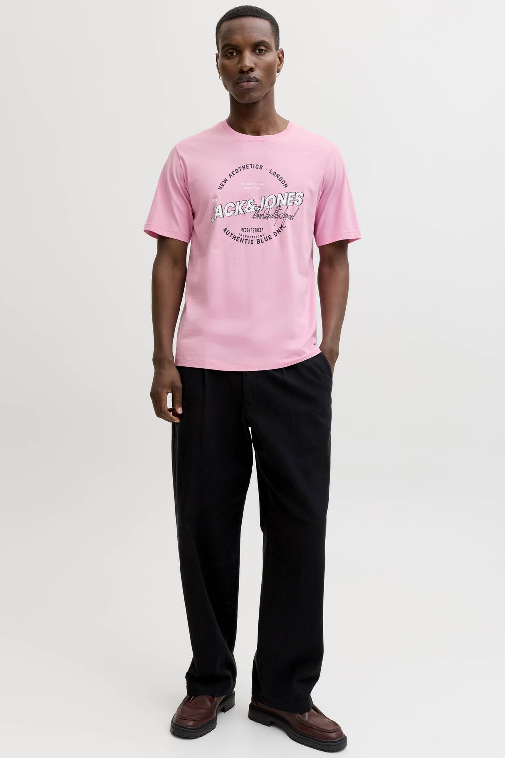 JACK & JONES ESSENTIALS regular T-shirt roze