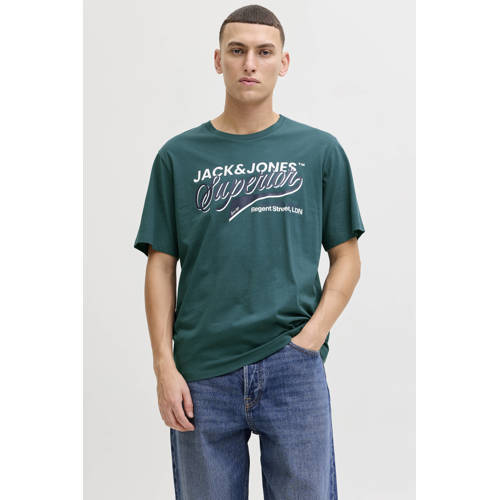 JACK & JONES ESSENTIALS regular T-shirt petrol afbeelding