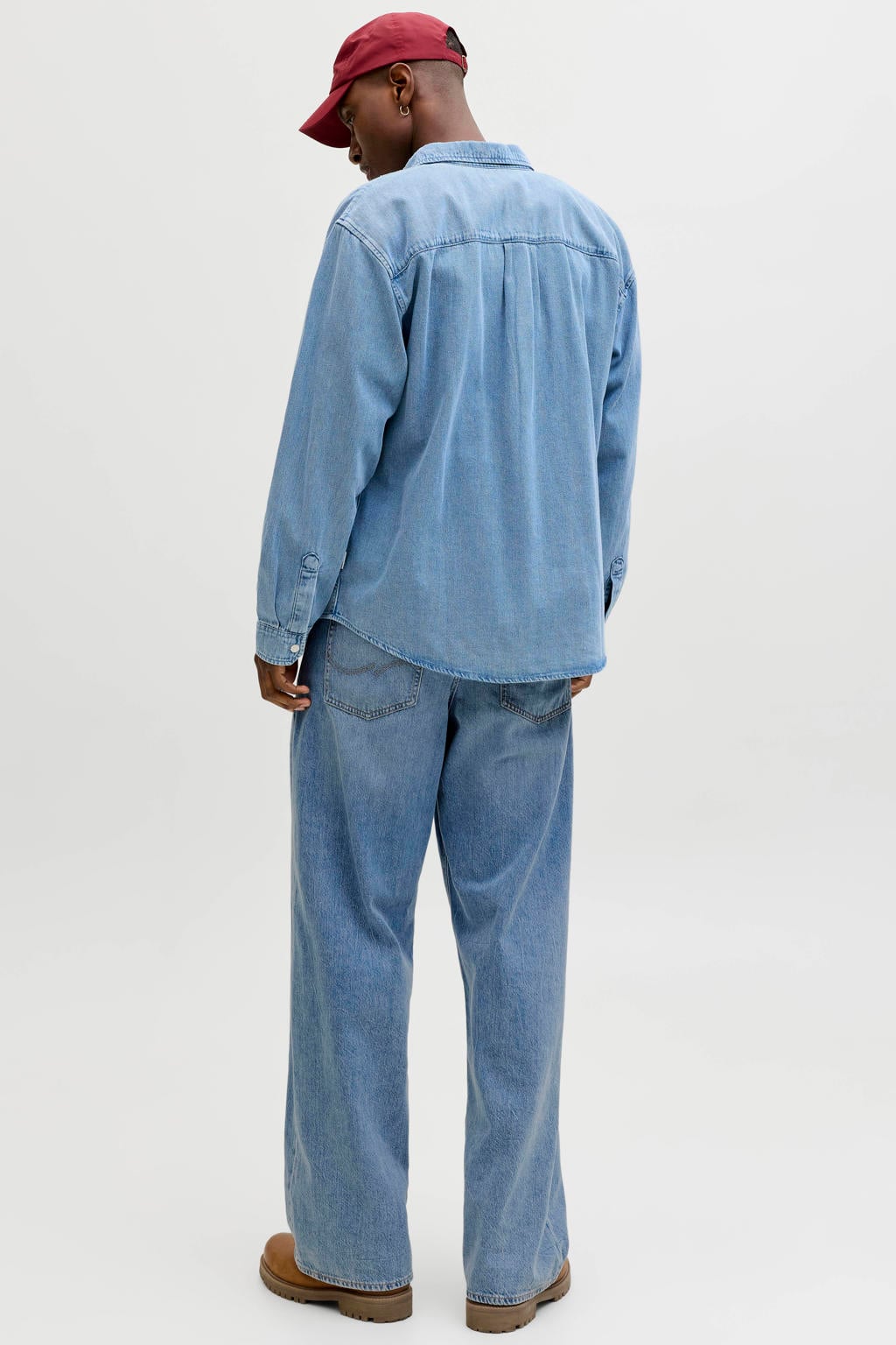 JACK & JONES JEANS INTELLIGENCE JJIDAVE JJORIGINAL wide leg jeans medium blue denim