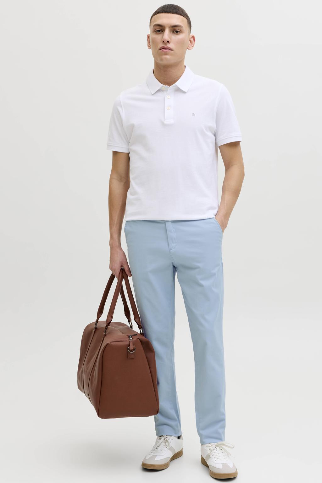 JACK & JONES PANTS STUDIO JPSTMARCO slim chino lichtblauw