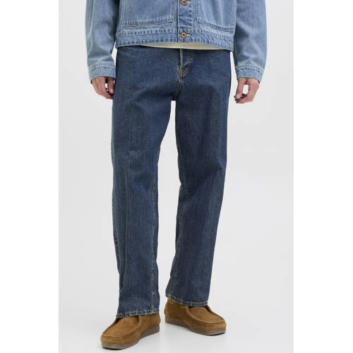 JACK & JONES JEANS INTELLIGENCE JJIEDDIE JJORIGINAL loose fit jeans dark blue denim afbeelding