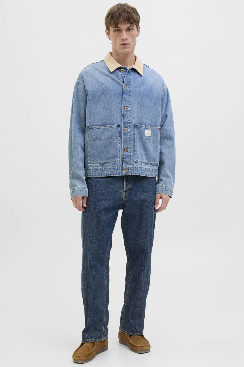 JACK & JONES JEANS INTELLIGENCE JJIEDDIE JJORIGINAL loose fit jeans dark blue denim