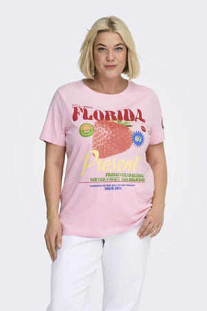 T-shirt met backprint roze
