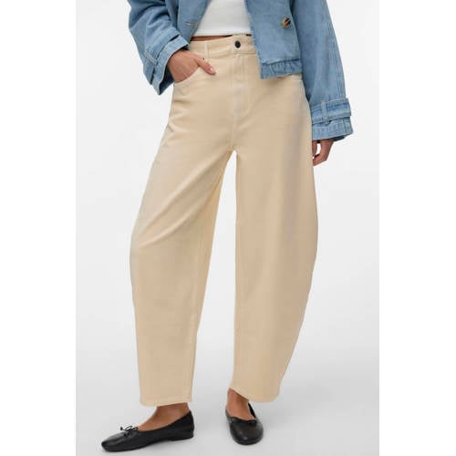 VERO MODA Vmlouisa Ecru Hw Denim Jeans Exp high waist barrel jeans ecru afbeelding