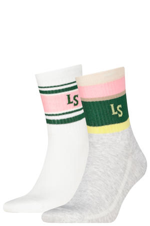 sokken - grijs/wit/groen (set van 2)