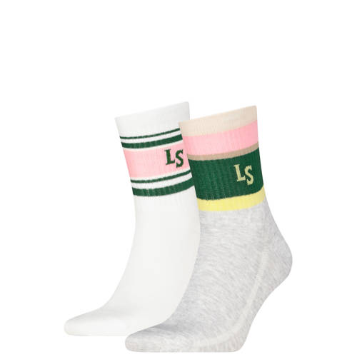 Levi's sokken - set van 2 grijs/wit/groen afbeelding