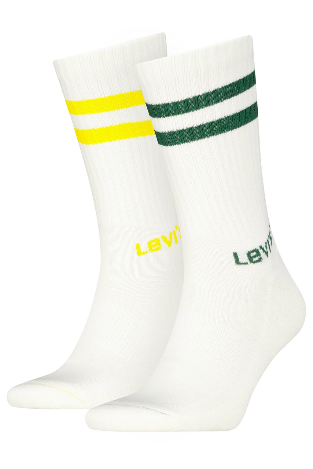 Levi's sokken - wit/groen/geel (set van 2)