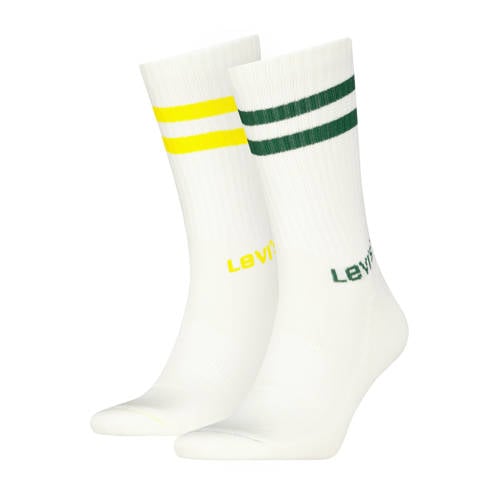 Levi's sokken - set van 2 wit/groen/geel afbeelding
