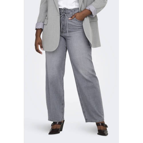 ONLY CARMAKOMA Cargianna Mw Straight Az750 Dnm high waist wide leg jeans grey denim afbeelding
