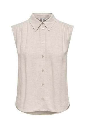 blouse met linnen beige