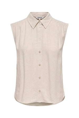 blouse met linnen beige