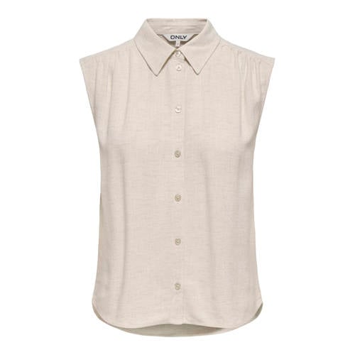 ONLY CARMAKOMA blouse met linnen beige afbeelding