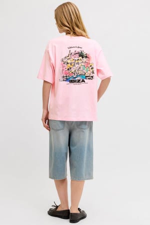 T-shirt met backprint lichtroze