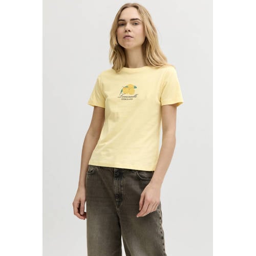 JJXX T-shirt met hartjes lichtgeel afbeelding