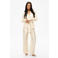 NIKKIE satijnen straight regular waist broek crème