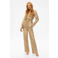 NIKKIE satijnen straight regular waist broek taupe