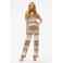 NIKKIE wide leg high waist casual broek lichtbruin