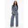 NIKKIE wide leg regular waist broek blauw