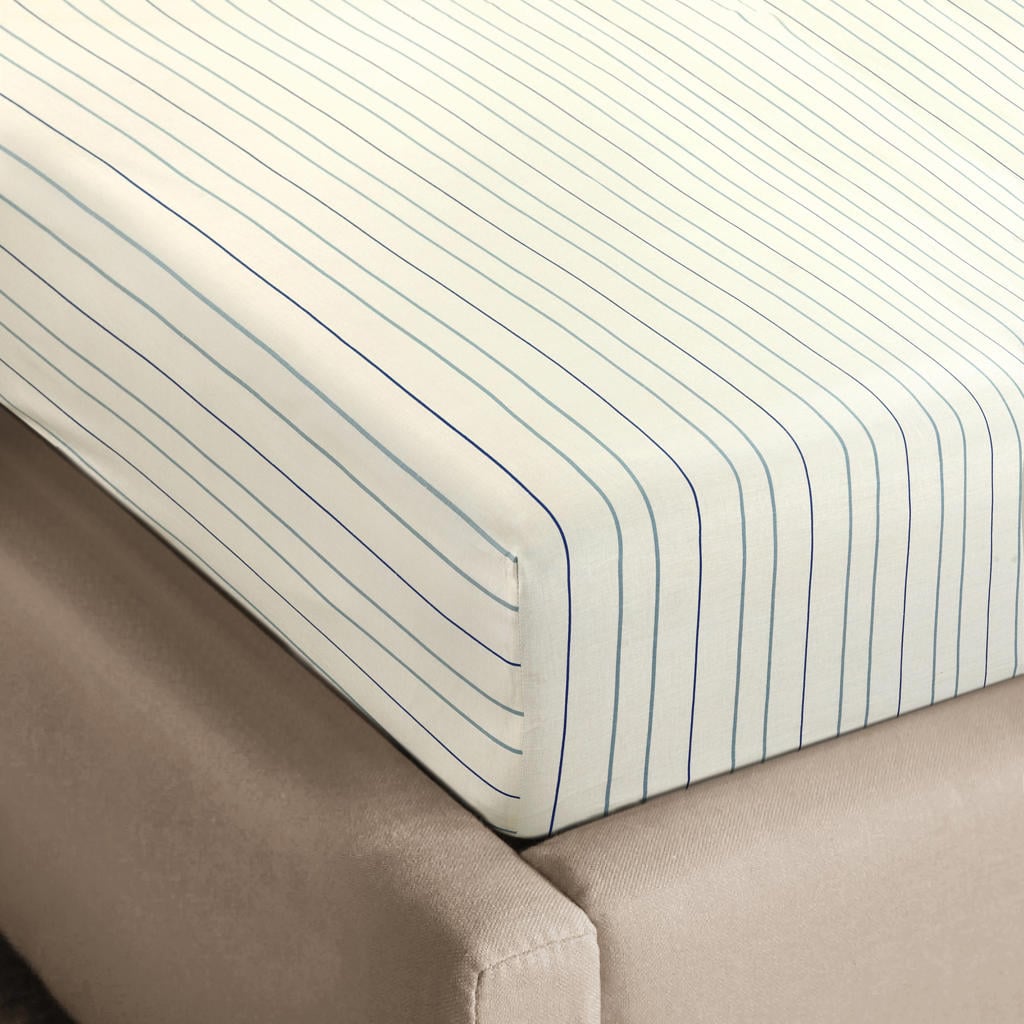 NOUS Living katoenen hoeslaken - Blauw