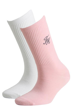 sokken - wit/roze (set van 2)