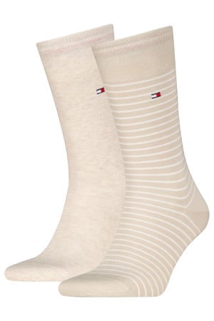 gestreepte sokken - beige (set van 2)