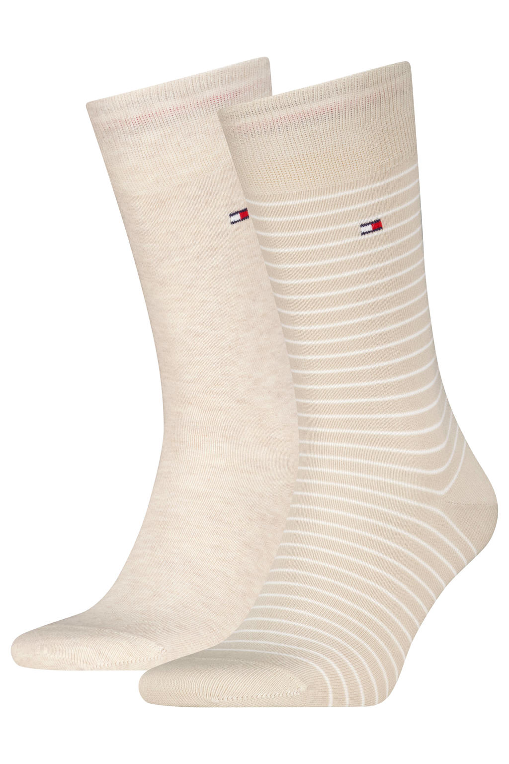 Tommy Hilfiger gestreepte sokken - beige (set van 2)