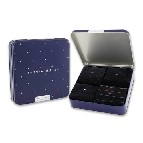 Tommy Hilfiger giftbox sokken - set van 4 zwart afbeelding