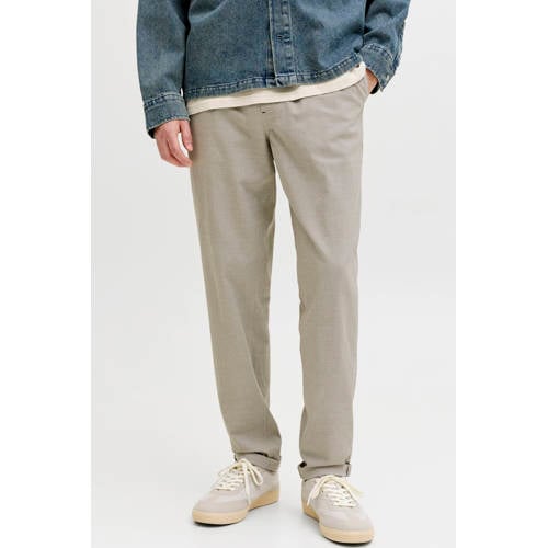 JACK & JONES PANTS STUDIO JPSTACE tapered casual broek lichtkaki afbeelding